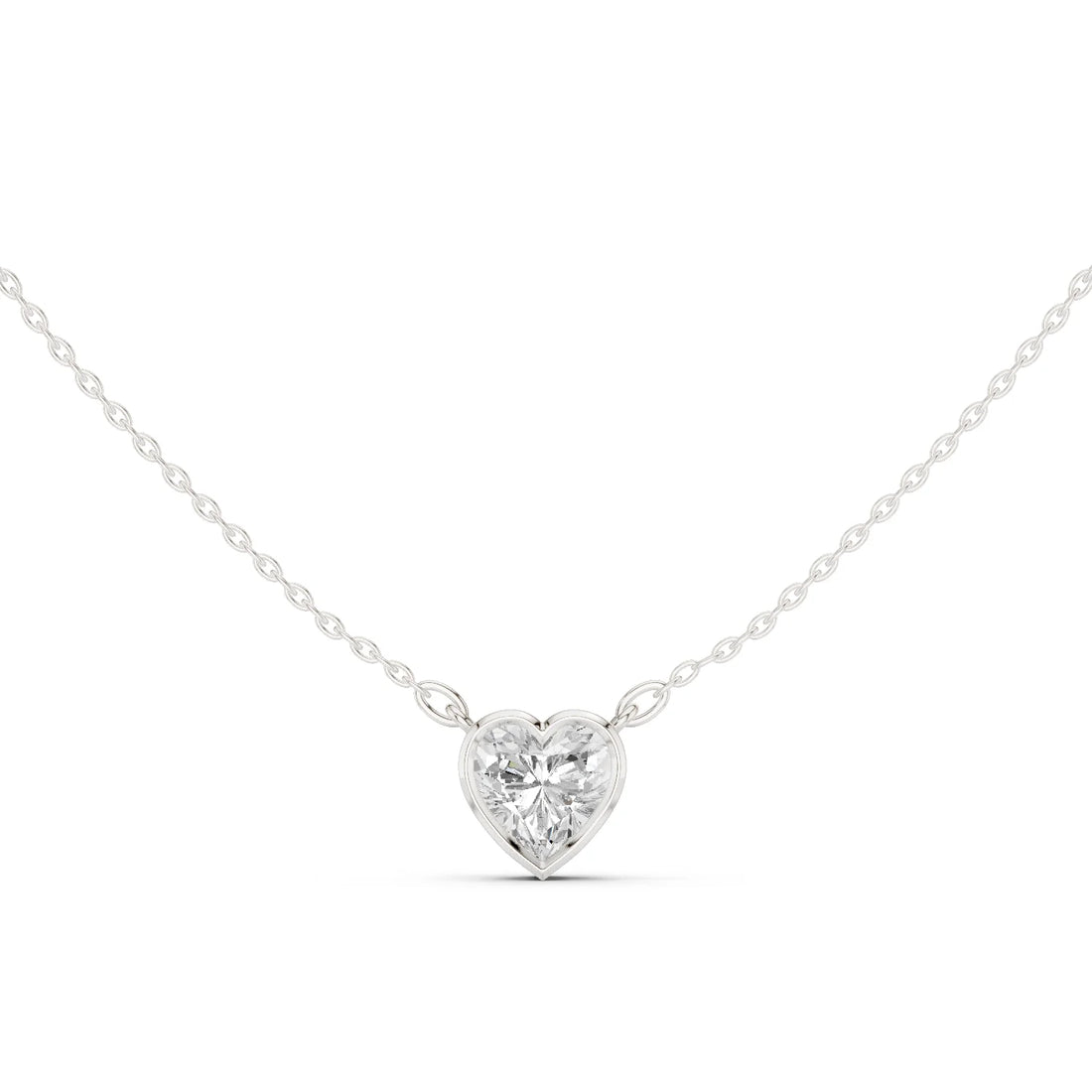 Heart Aura Bezel Solitaire Diamond Pendant