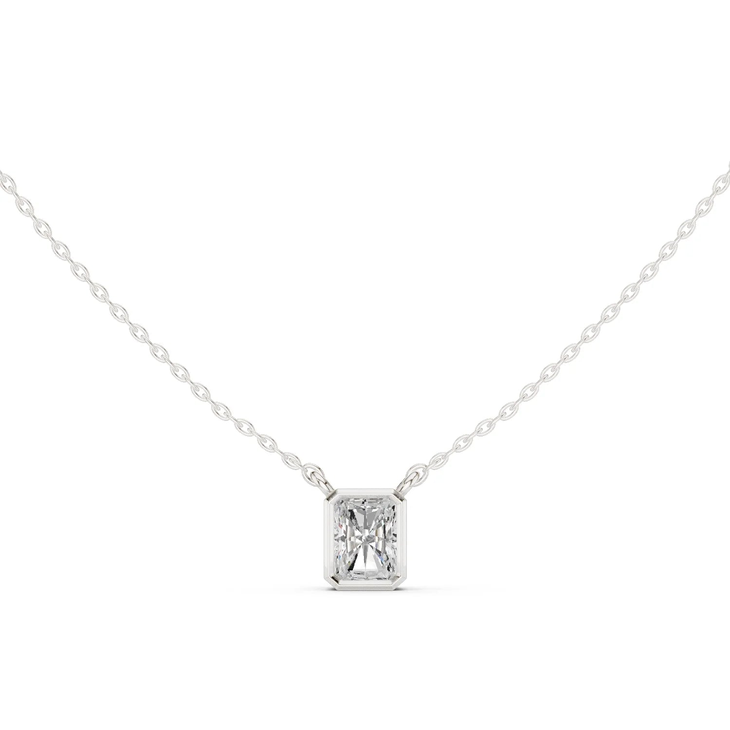 Luminé Radiant Bezel Solitaire Diamond Pendant