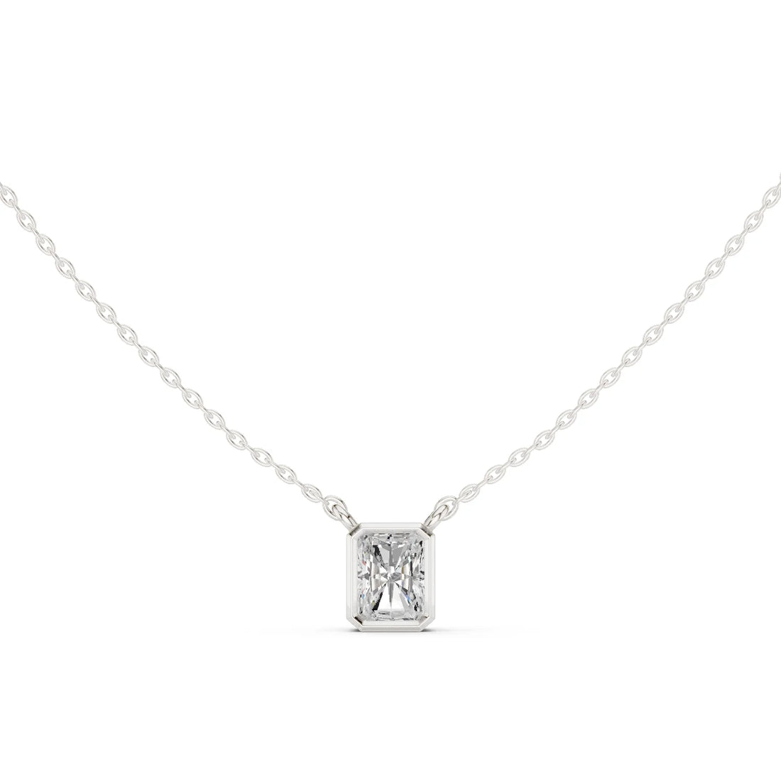 Luminé Radiant Bezel Solitaire Diamond Pendant