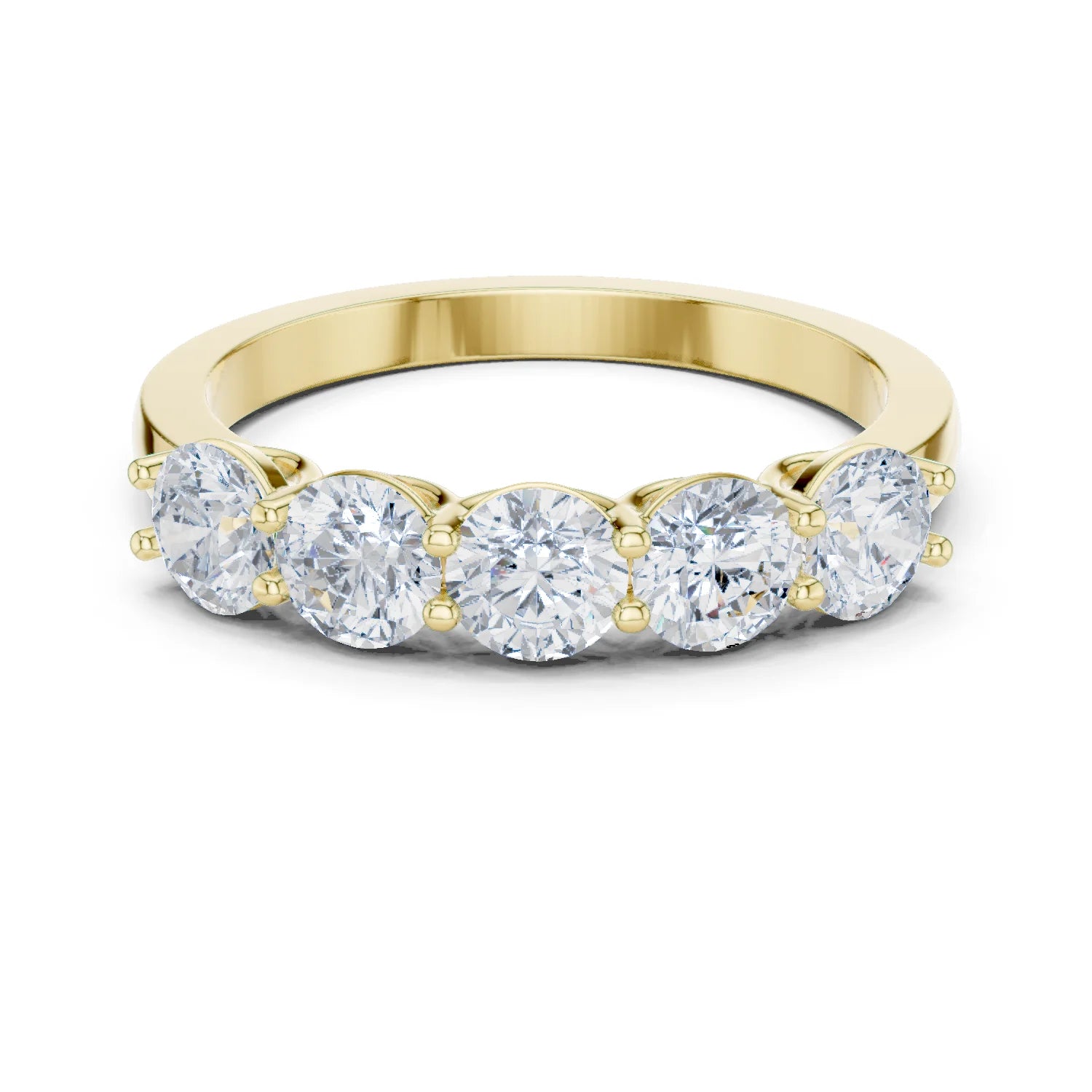 Round Cut Diamond Half Eternity Band
