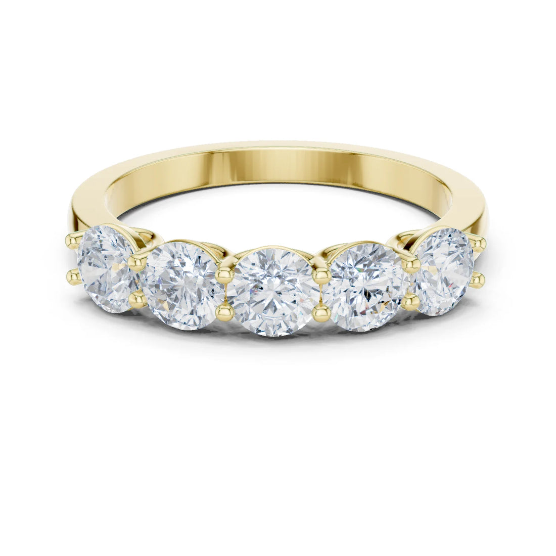 Round Cut Diamond Half Eternity Band