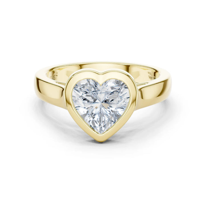 Heart Cut Diamond Bezel Solitaire Engagement Ring