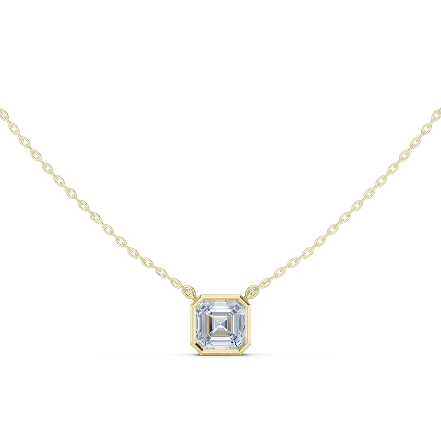 Celestia Asscher Bezel Diamond Pendant