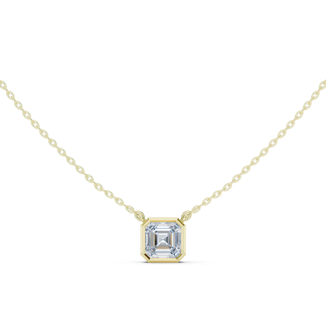 Celestia Asscher Bezel Diamond Pendant