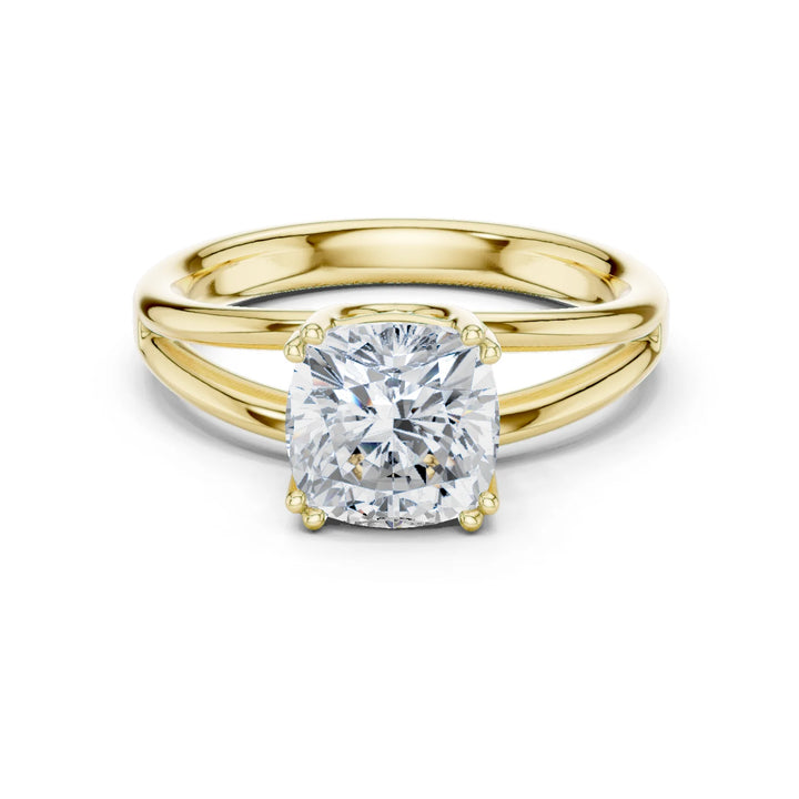 Cushion Shape Diamond Solitaire Engagement Ring