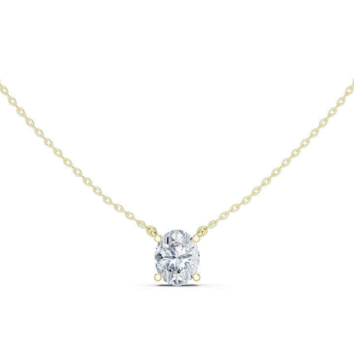 Oval Glow Solitaire Diamond Pendant