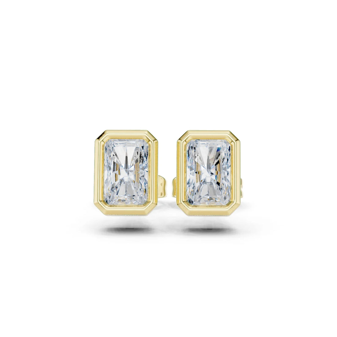 Luminara Radiant Bezel Diamond Stud Earrings