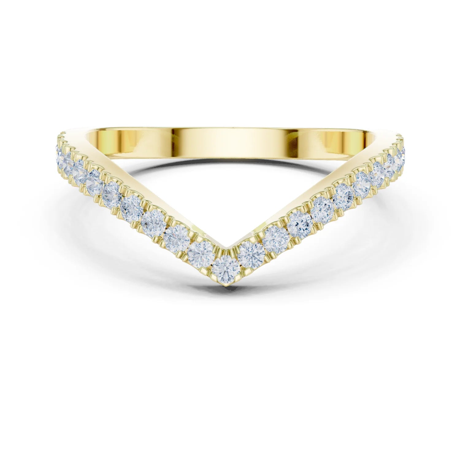 V Shaped Diamond Pave Band