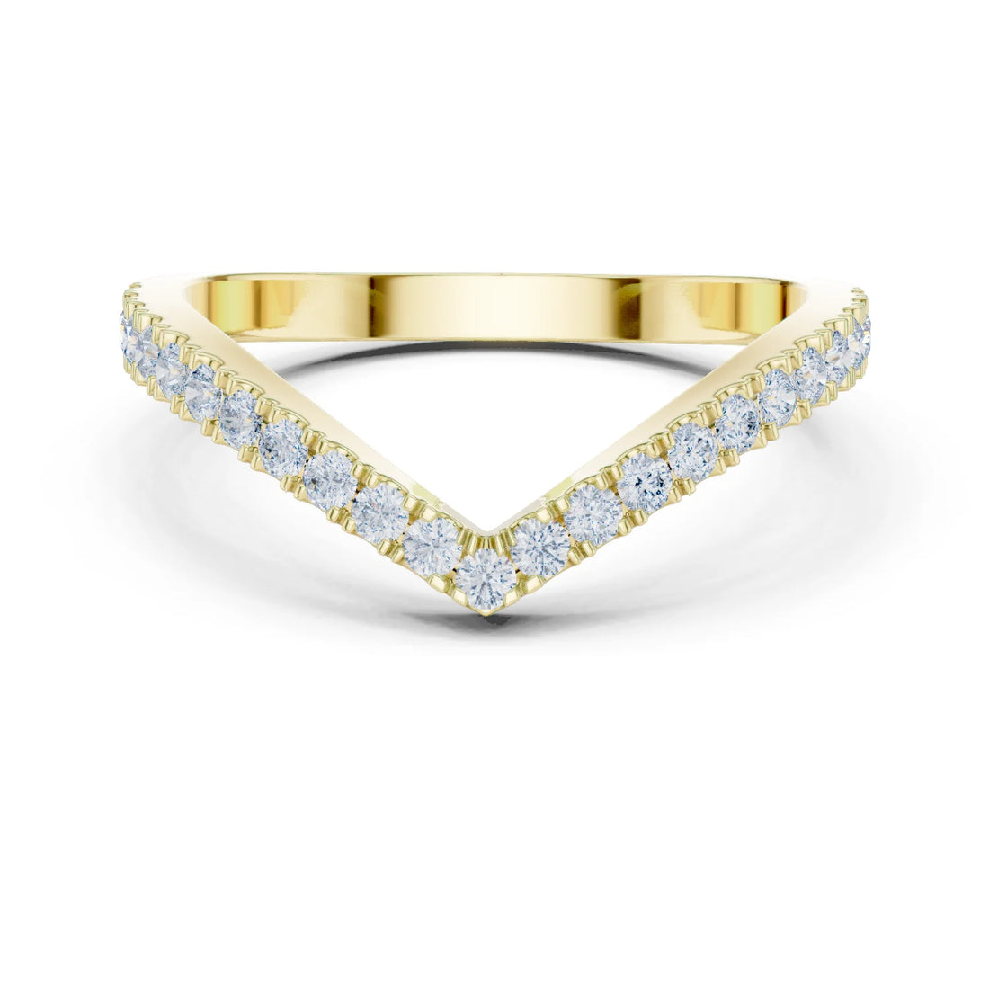 V Shaped Diamond Pave Band