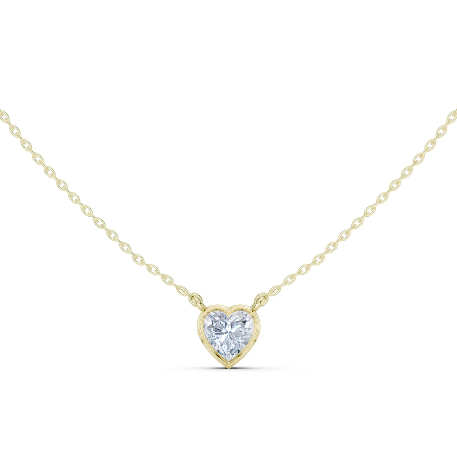 Amour Heart Bezel Solitaire Diamond Pendant