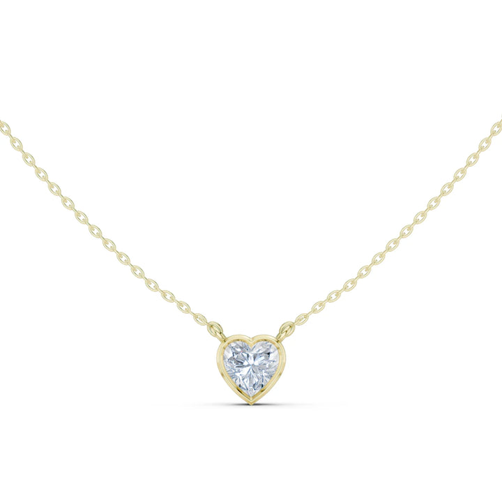 Amour Heart Bezel Solitaire Diamond Pendant