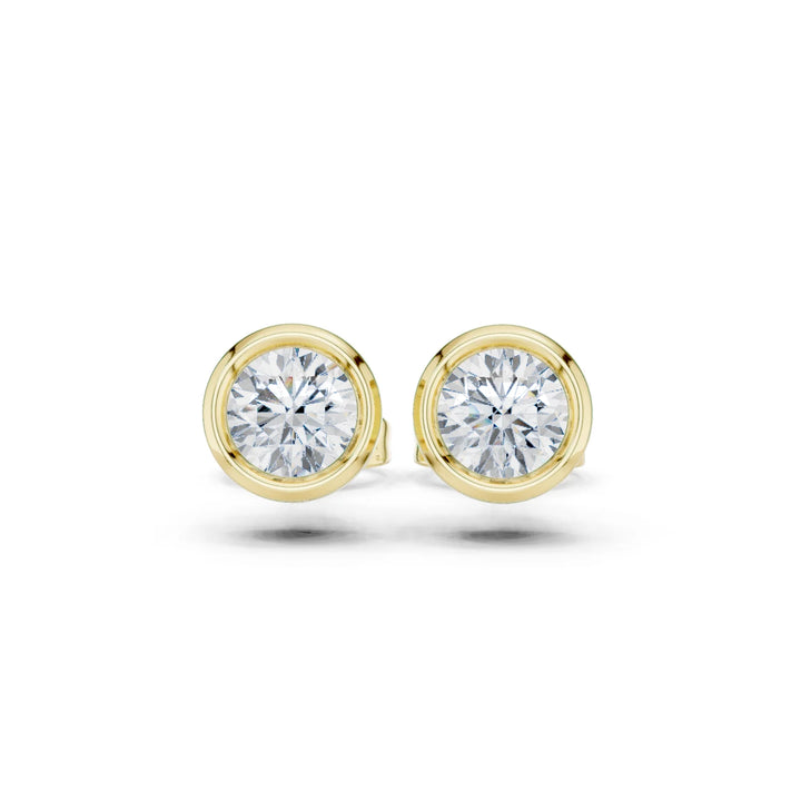 Aurelia Round Bezel Diamond Stud Earrings