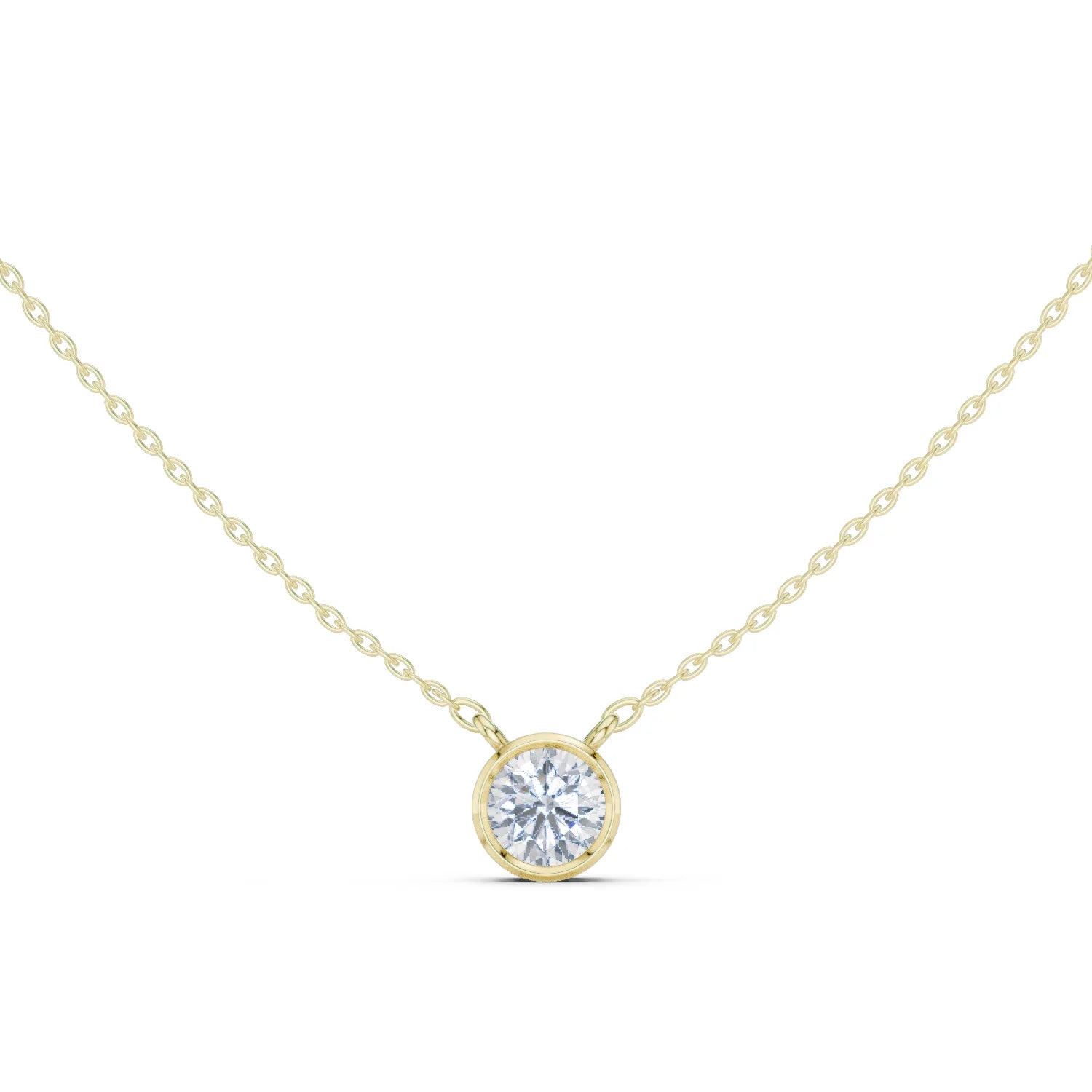 Aurelia Round Bezel Solitaire Diamond Pendant