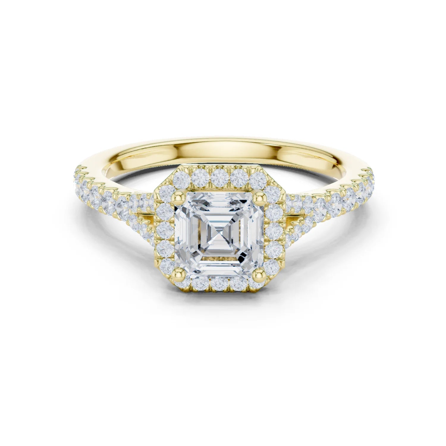 Asscher Cut Diamond Halo Engagement Ring