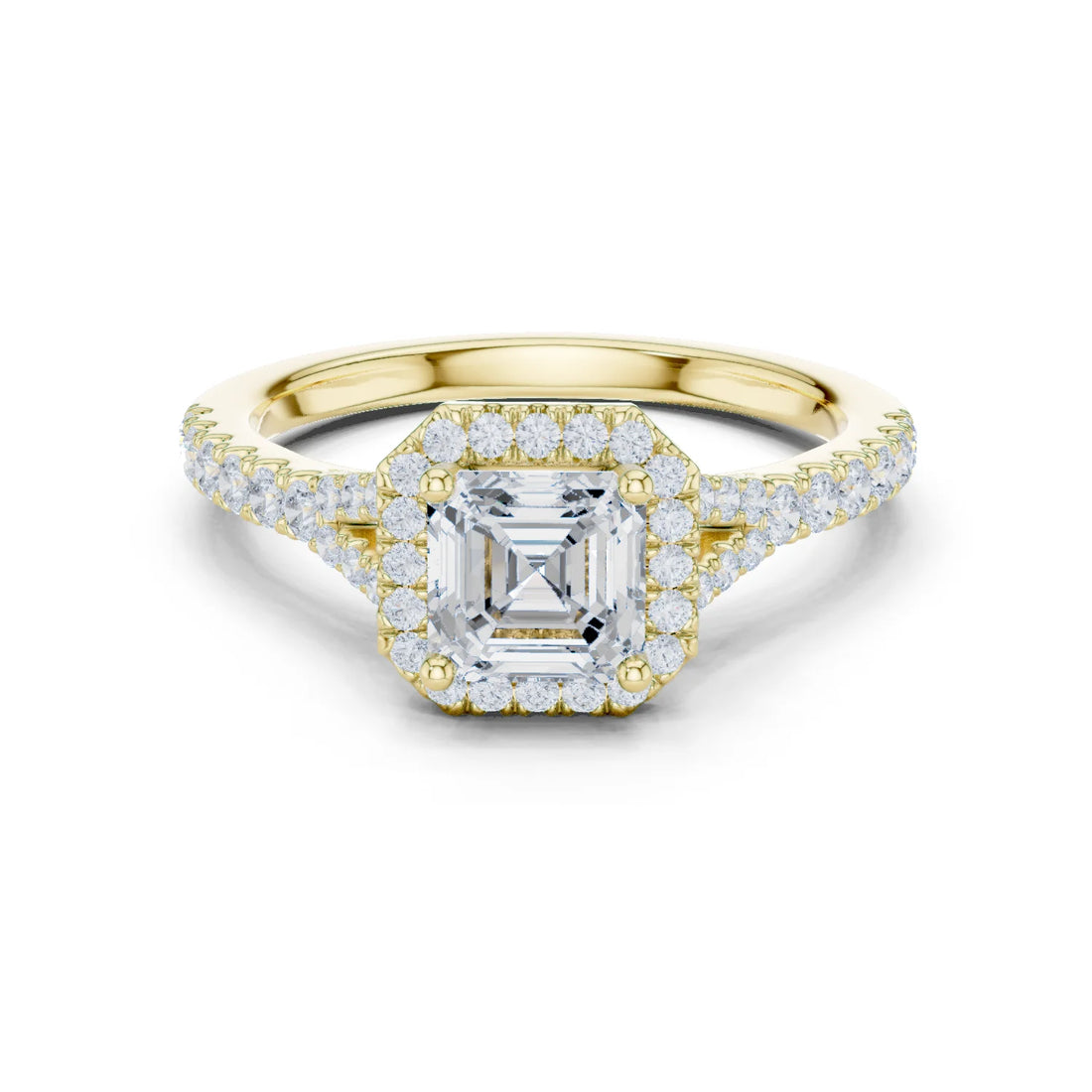 Asscher Cut Diamond Halo Engagement Ring