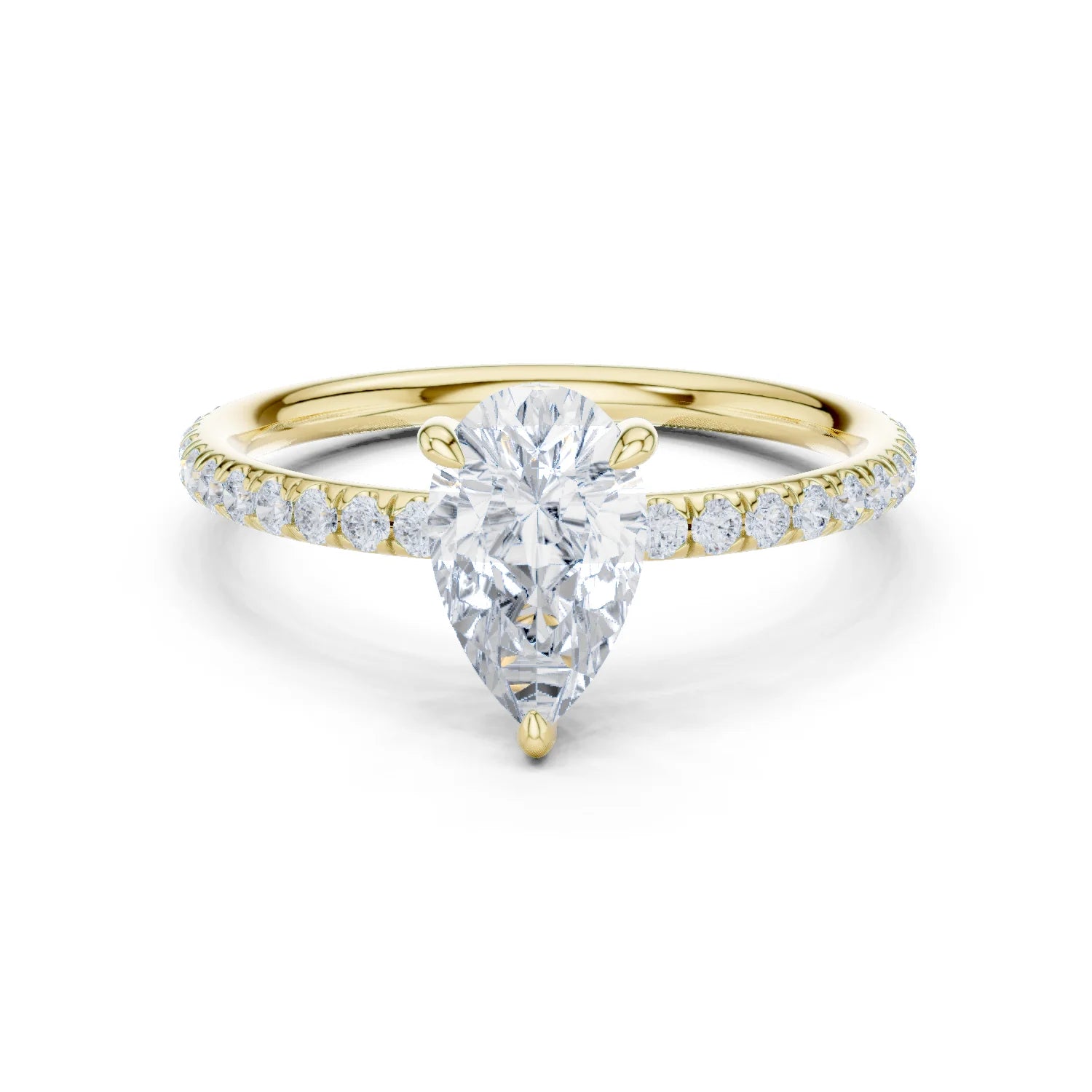 Pear Cut Diamond Pave Engagement Ring