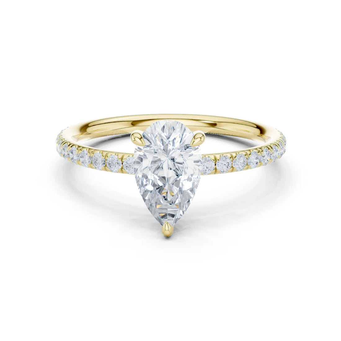 Pear Cut Diamond Pave Engagement Ring