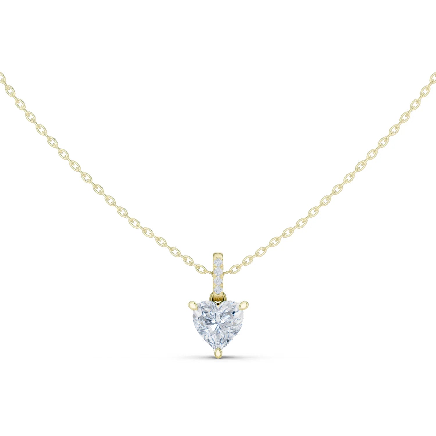 Amoria Heart Solitaire Diamond Pendant