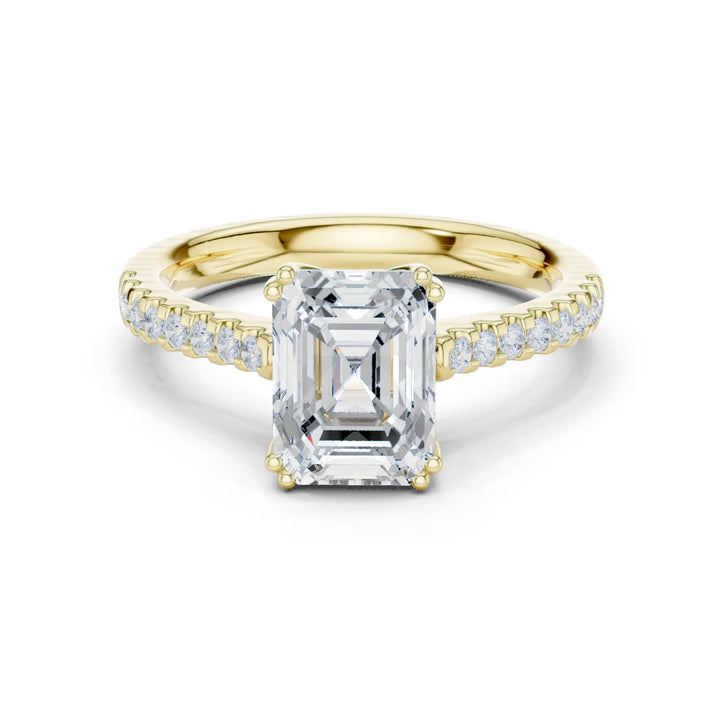 Emerald-Cut Diamond Engagement Ring with Split Shank