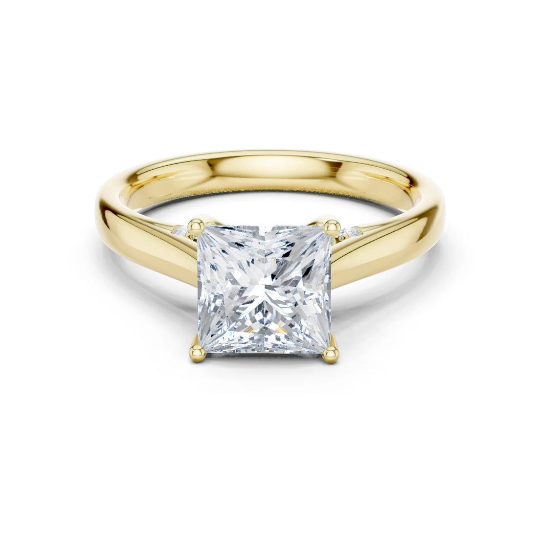 Princess Cut Diamond Cathedral Pave Engagement Ring