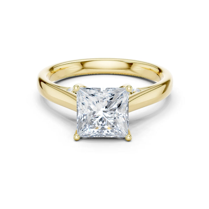 Princess Cut Diamond Cathedral Pave Engagement Ring