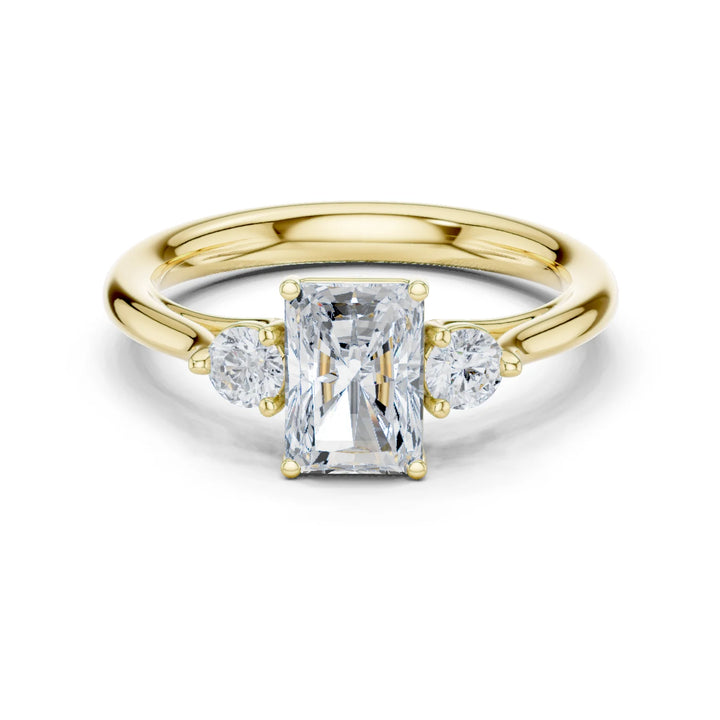 Radiant-Cut Three-Stone Diamond Engagement Ring