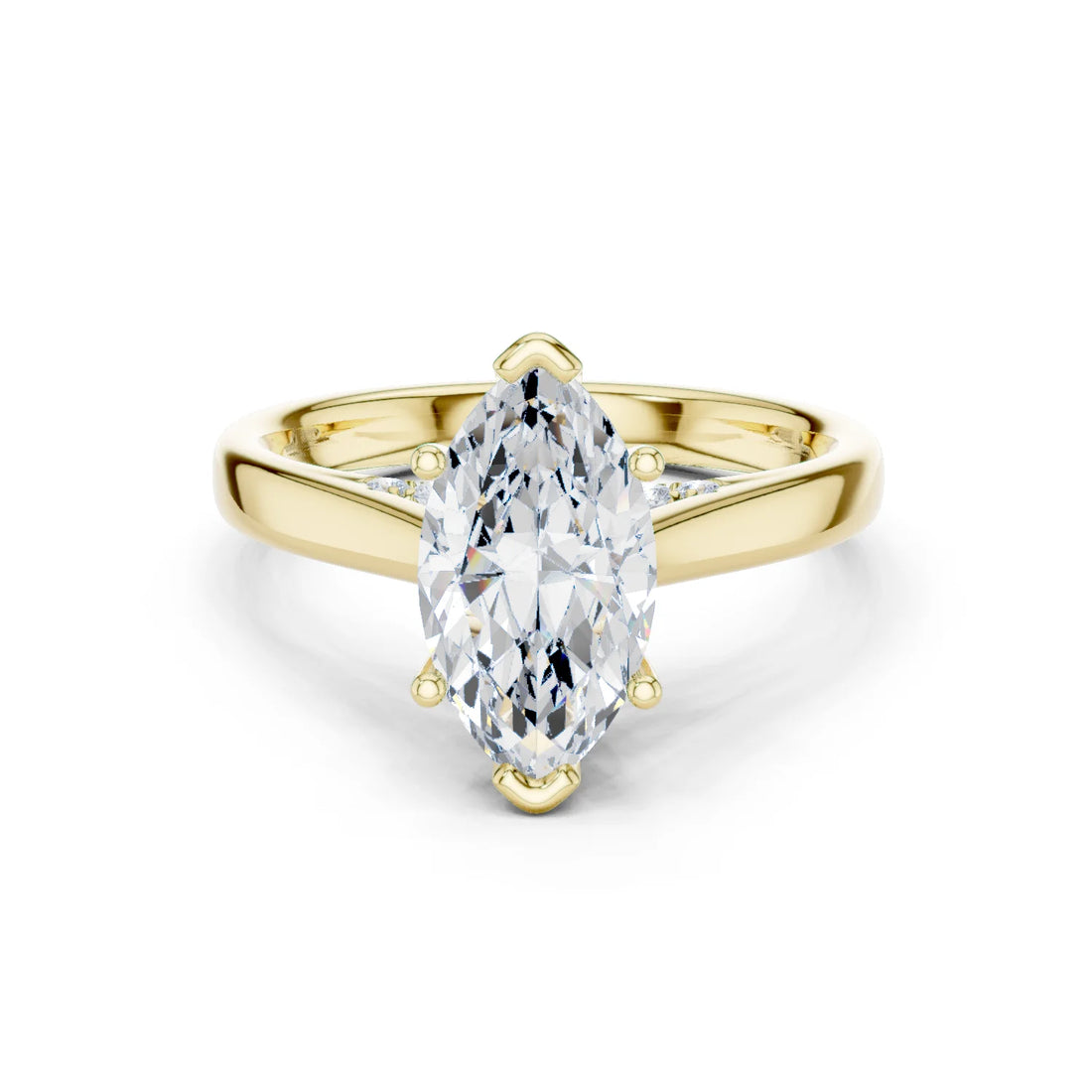Marquise Cut Diamond Cathedral Pave Engagement Ring