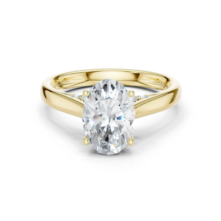 Oval Cut Diamond Cathedral Pave Engagement Ring