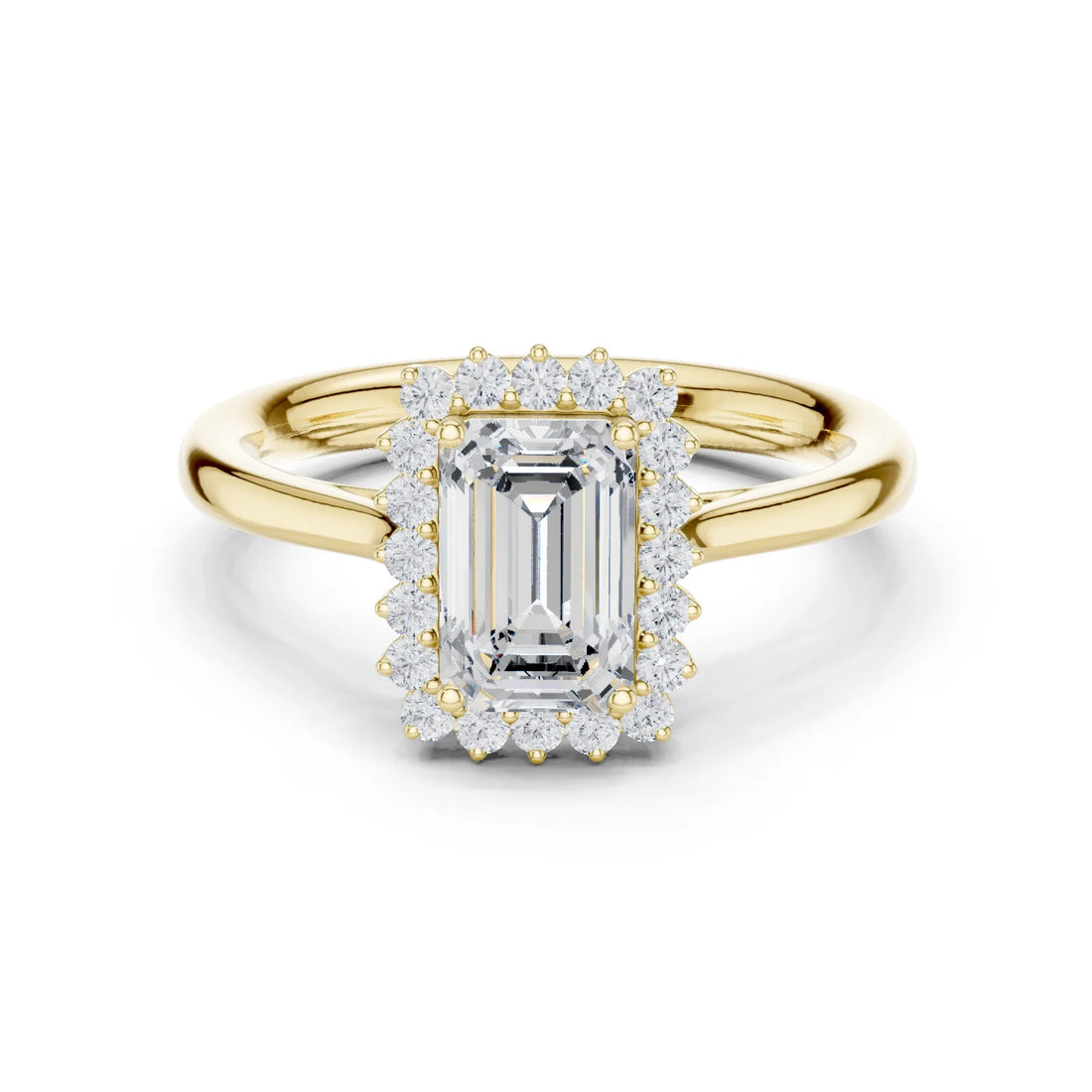 Emerald Halo Diamond Engagement Ring