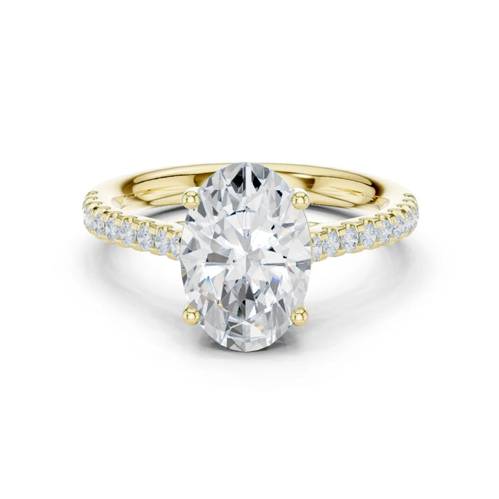 Oval-Cut Diamond Engagement Ring with Split Shank