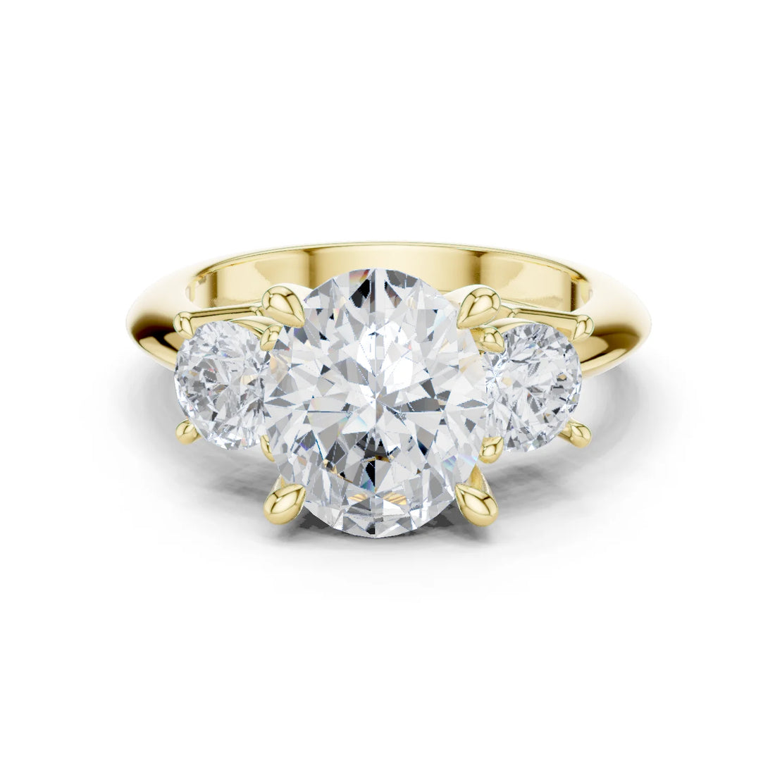 Oval Cut Diamond Three-Stone Engagement Ring