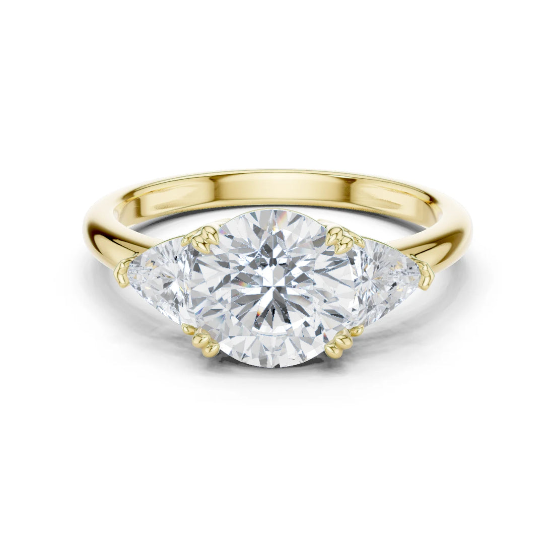 Round Cut Diamond Three Stone Engagement Ring