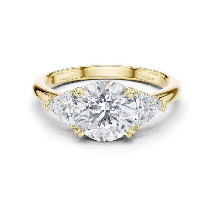 Round Cut Diamond Three Stone Engagement Ring