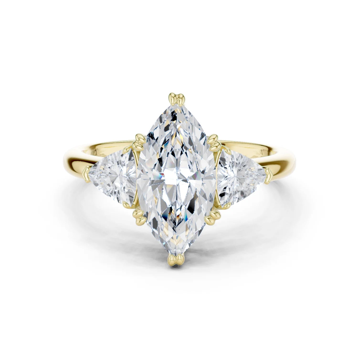 Marquise Cut Diamond Three Stone Engagement Ring