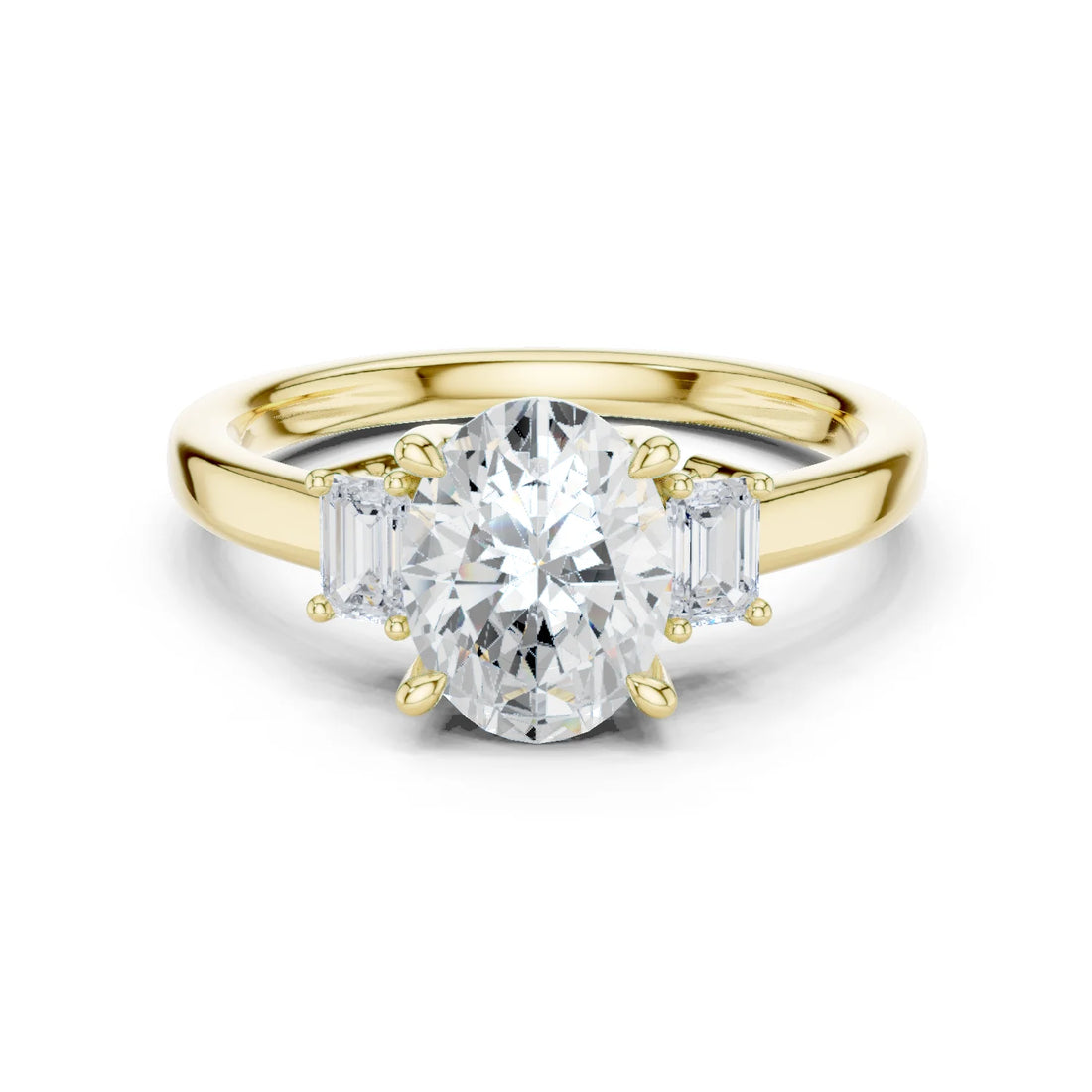 Princess Cut Diamond Three-Stone Engagement Ring
