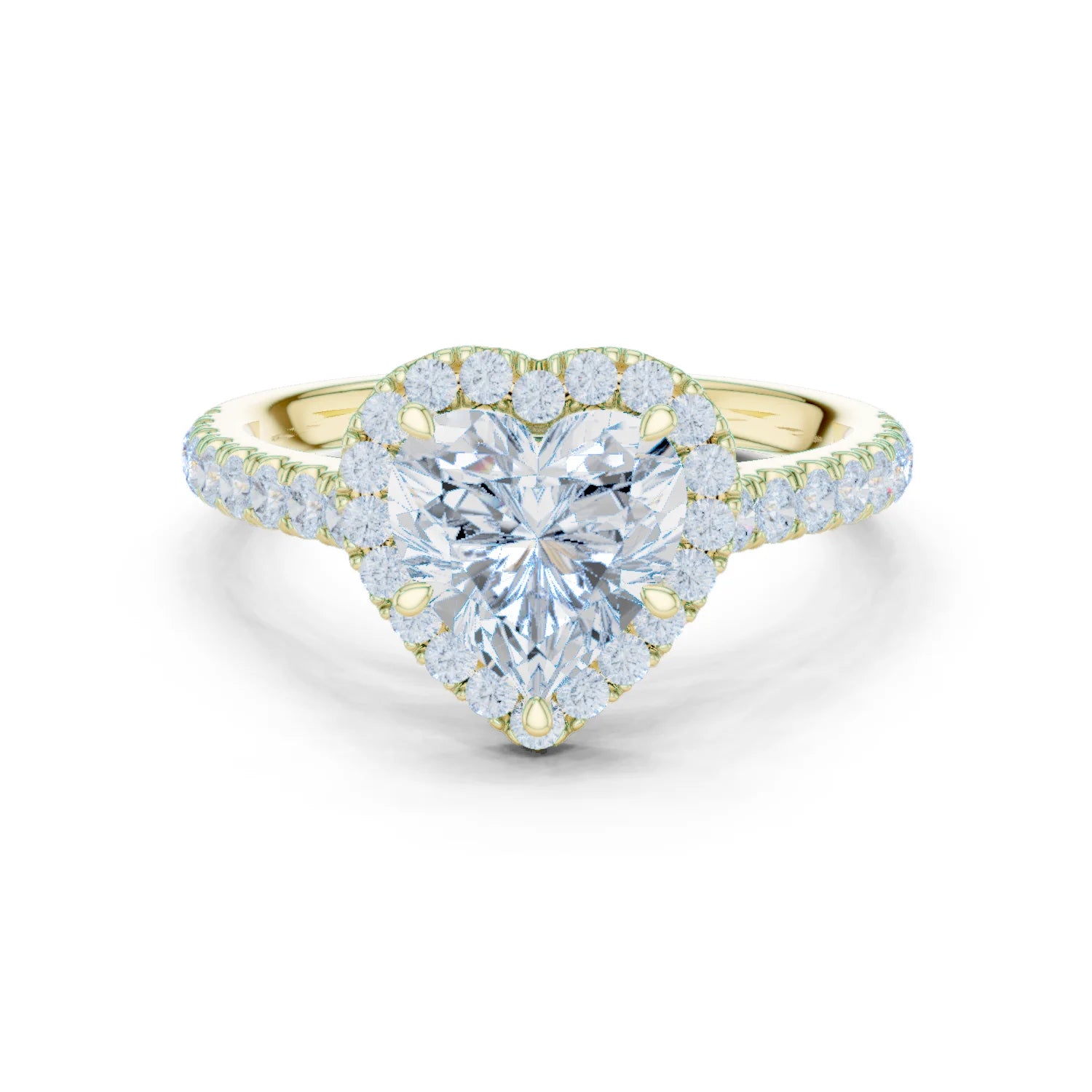Heart Shape Diamond Halo Engagement Ring