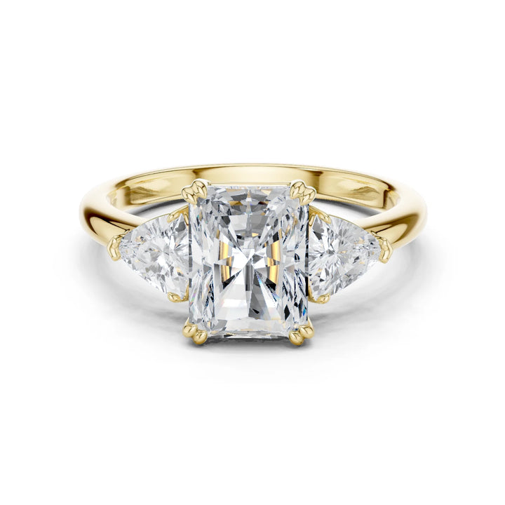 Radiant Cut Diamond Three Stone Engagement Ring