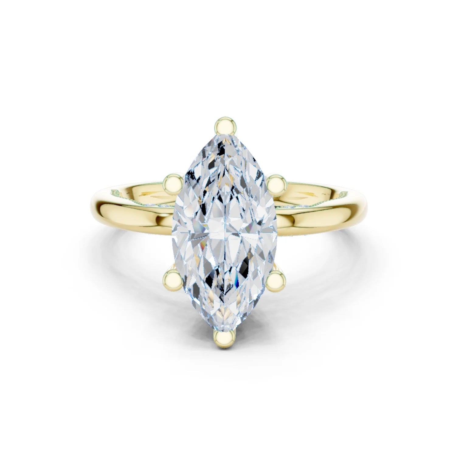Hidden Halo Marquise Cut Diamond Engagement Ring