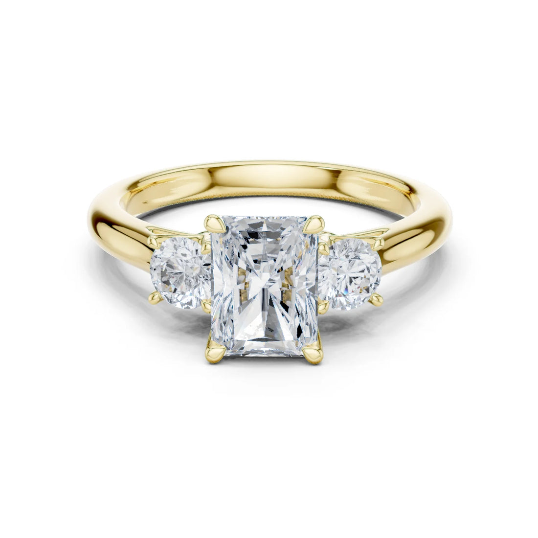Radiant Diamond Three-Stone Engagement Ring