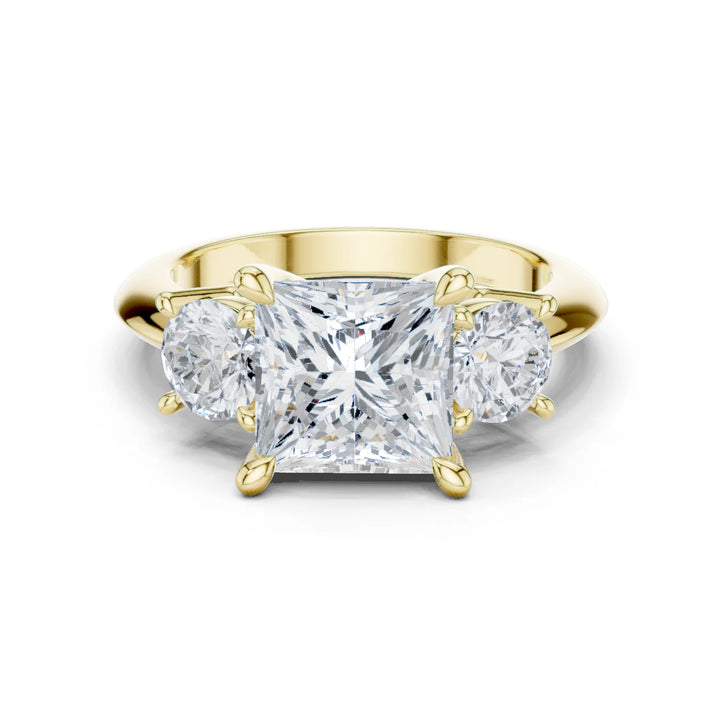 Princess Cut Diamond Three-Stone Engagement Ring