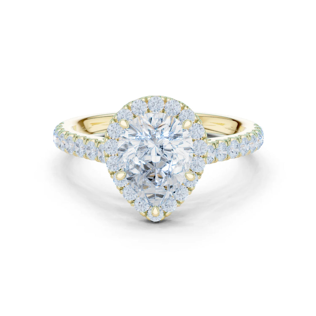 Pear Shape Diamond Halo Engagement Ring