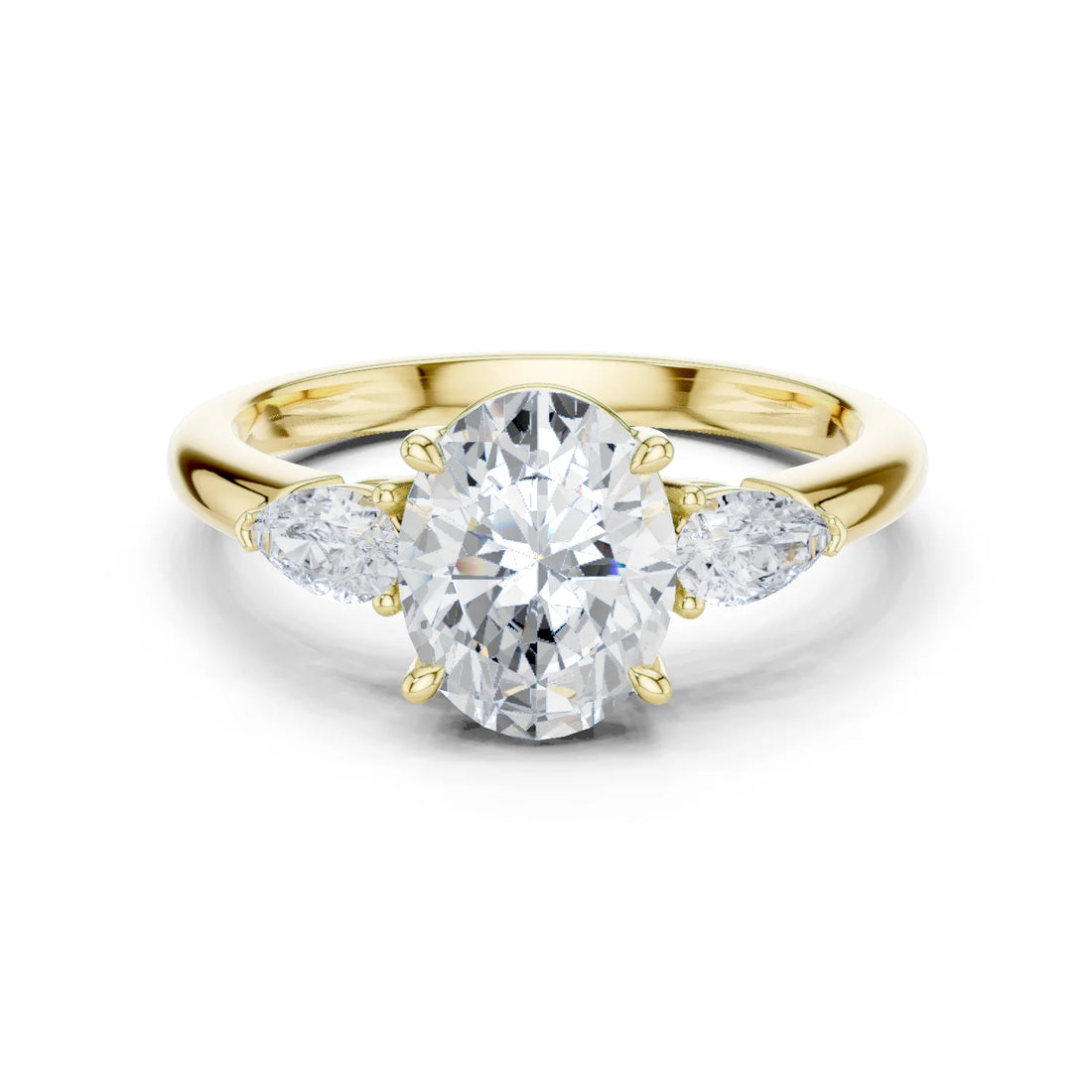 Oval Cut Diamond Three-Stone Engagement Ring