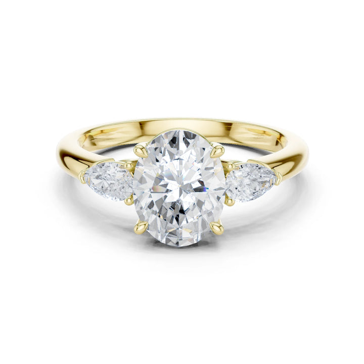 Oval Cut Diamond Three-Stone Engagement Ring