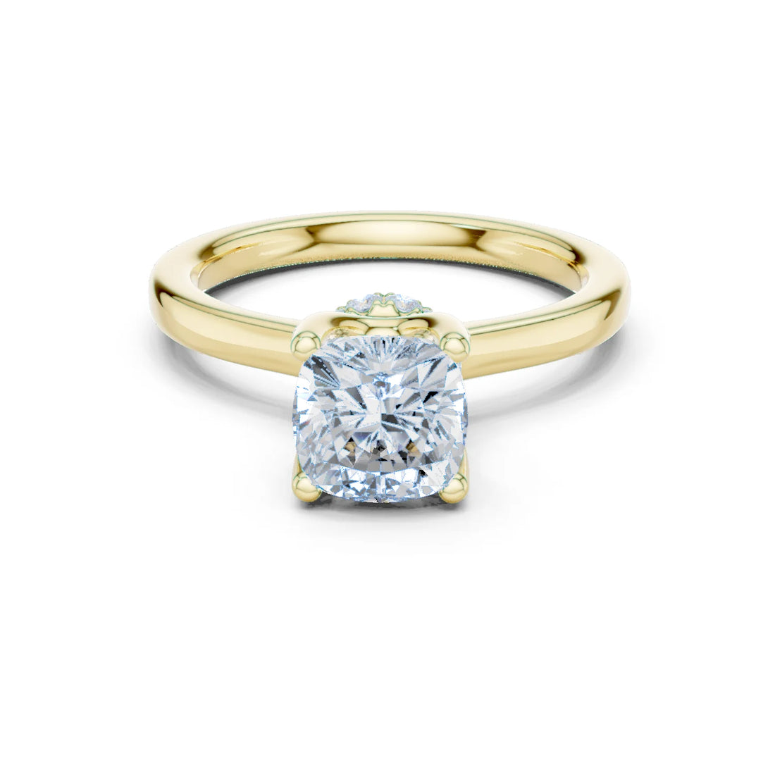 Radiant Shape Diamond Hidden Halo Engagement Ring