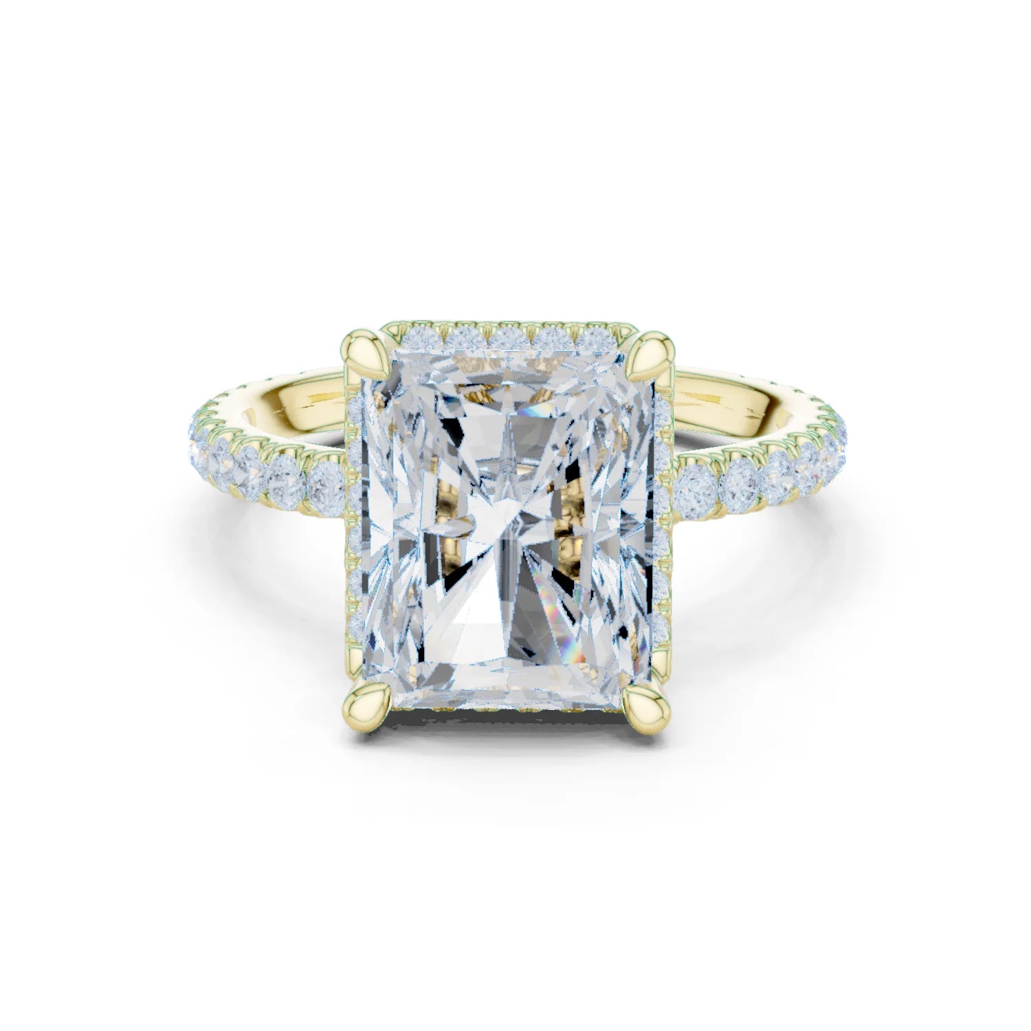 Radiant Diamond Hidden Halo Engagement Ring