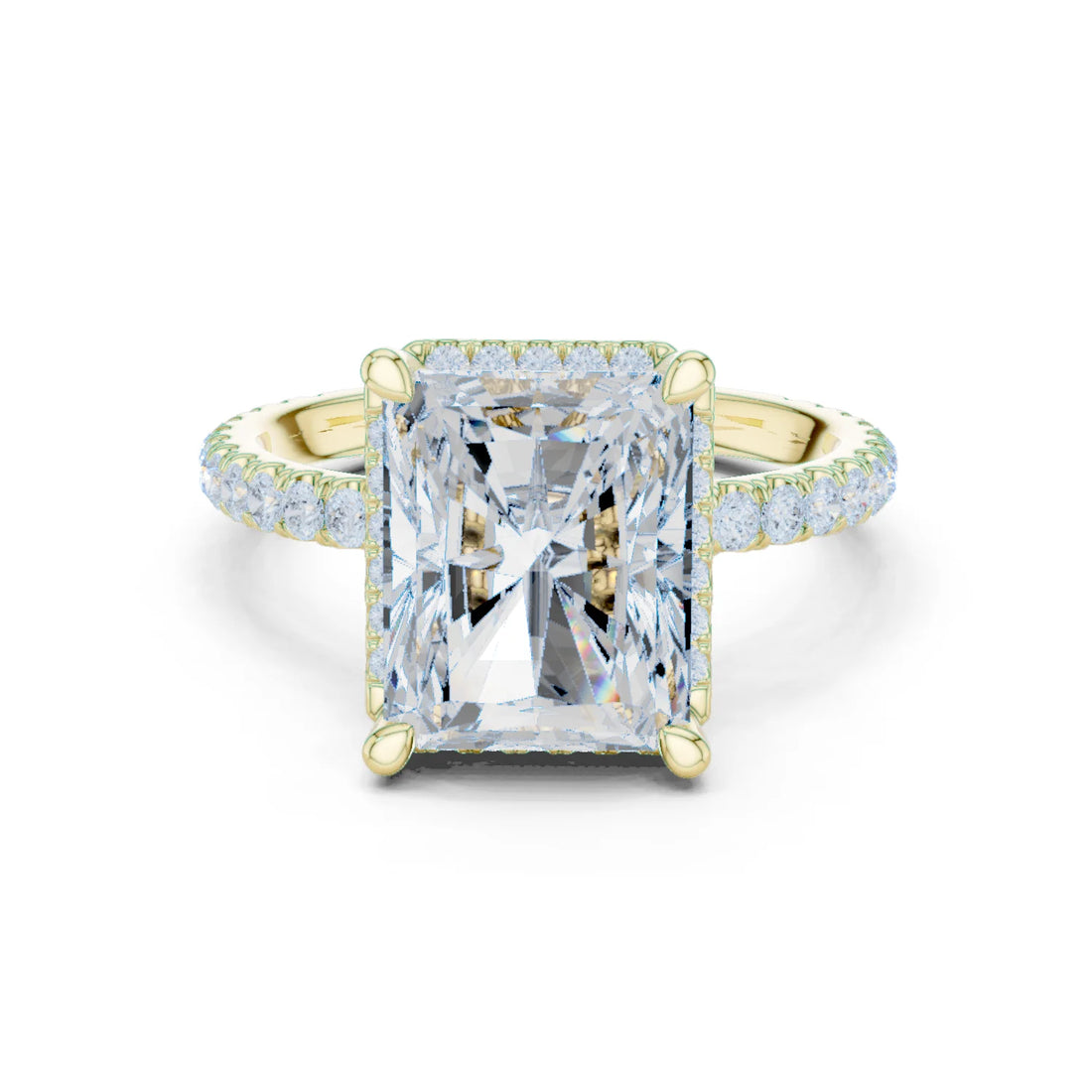 Radiant Diamond Hidden Halo Engagement Ring