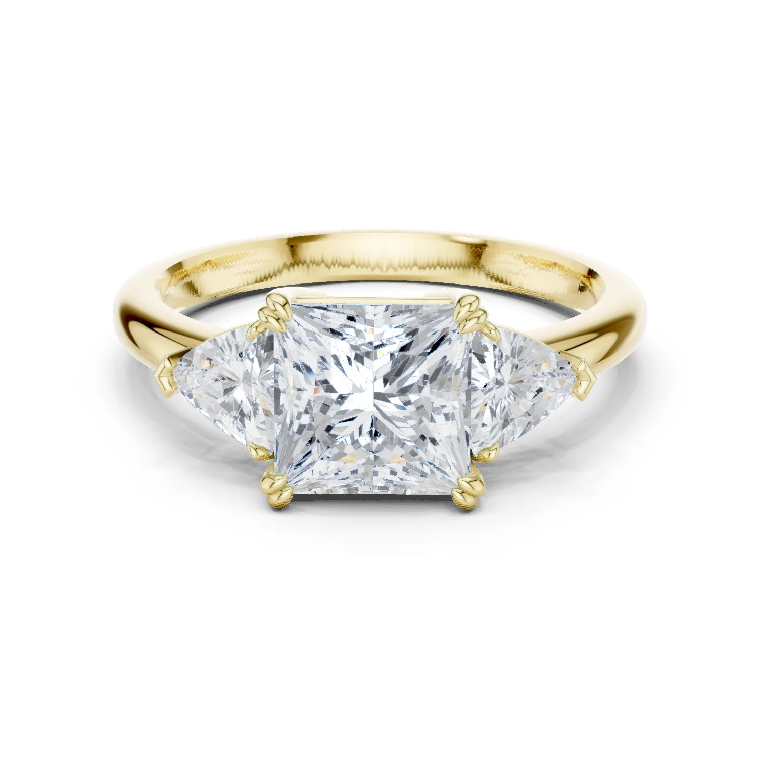 Princess Cut Diamond Three Stone Engagement Ring