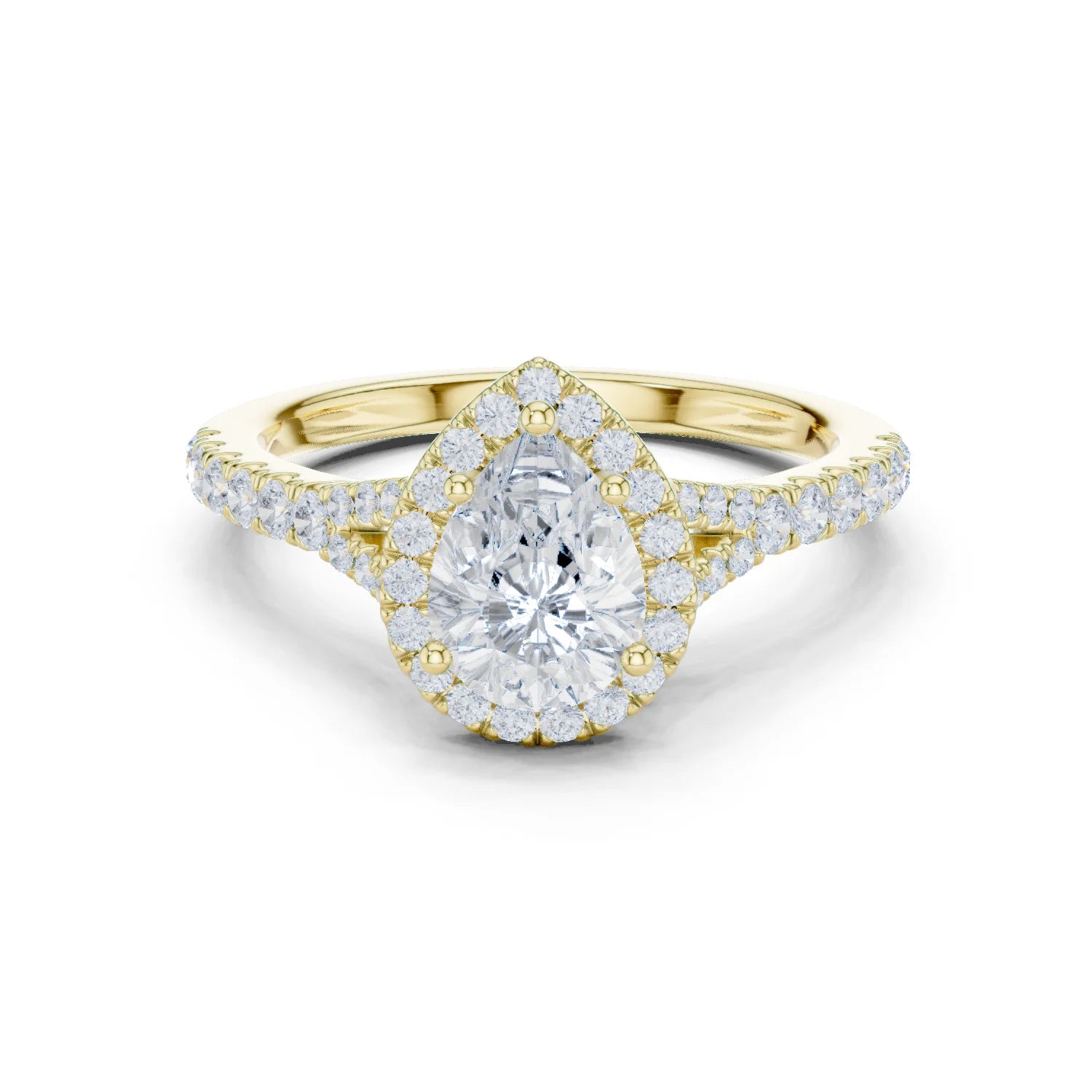 Pear Cut Diamond Halo Engagement Ring