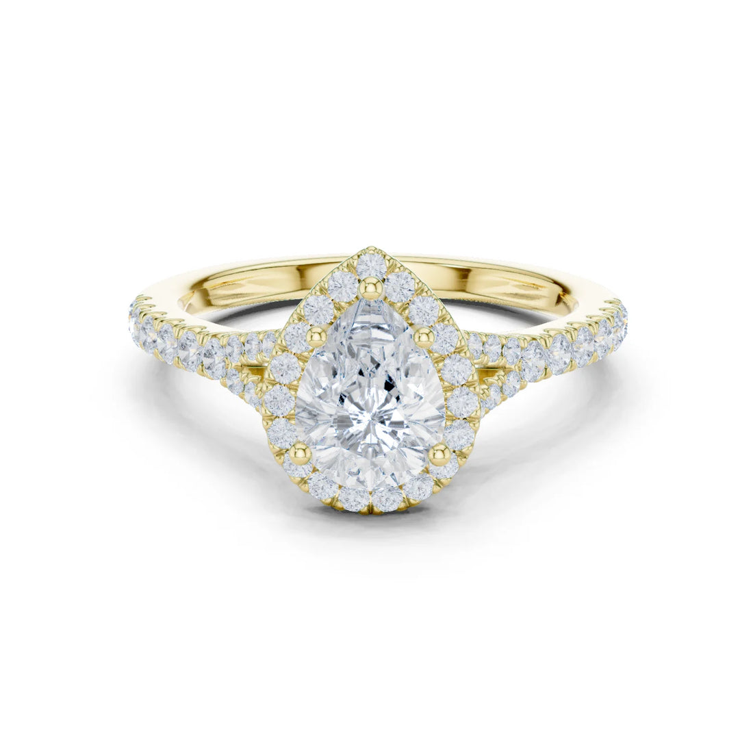 Pear Cut Diamond Halo Engagement Ring