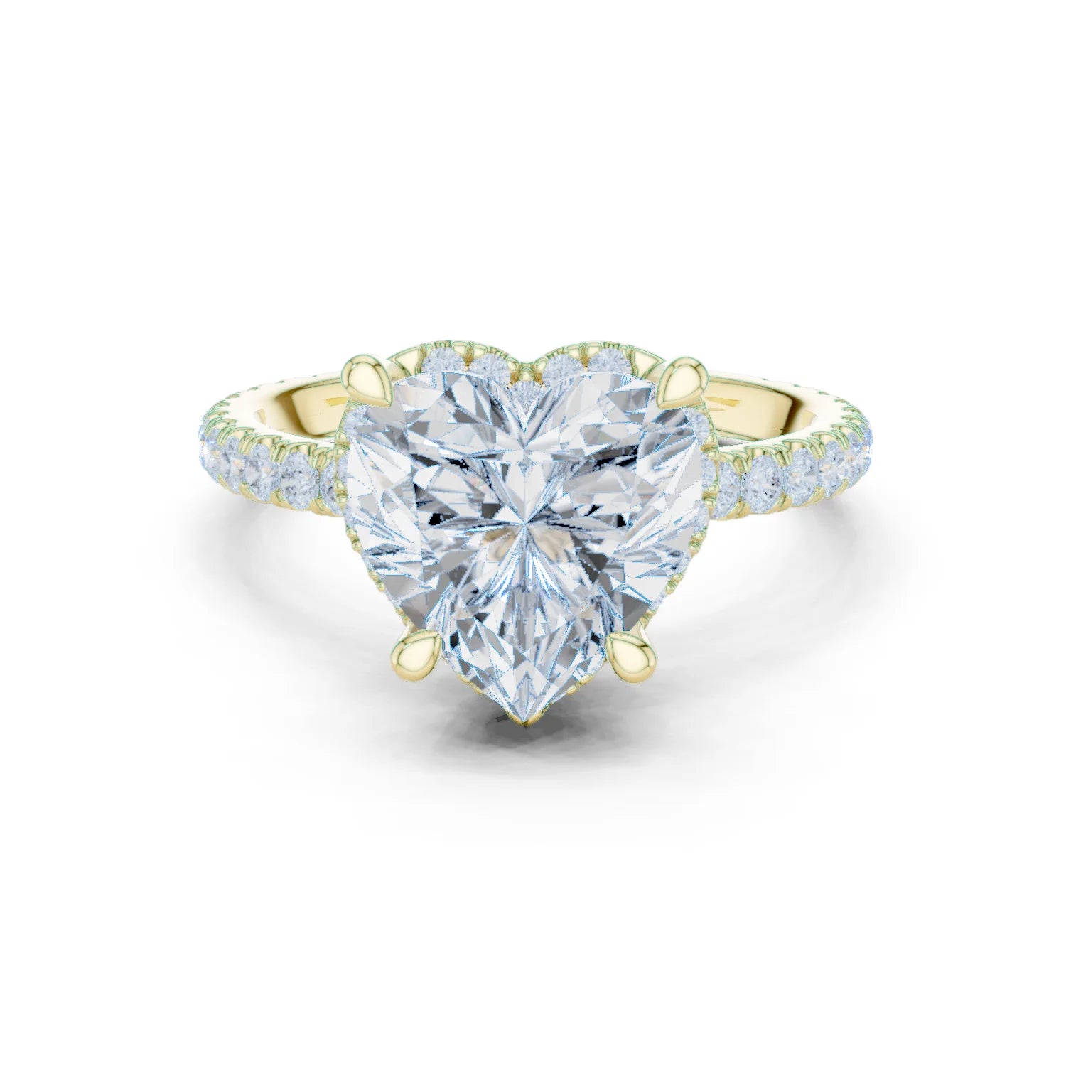 Heart Diamond Hidden Halo Engagement Ring